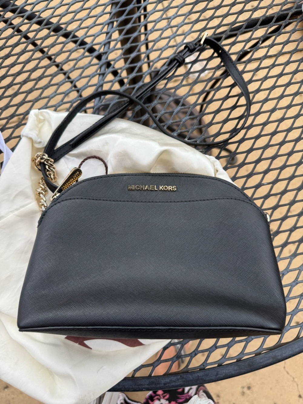 Michael Kors Black Saffiano Crossbody with Gold Hardware